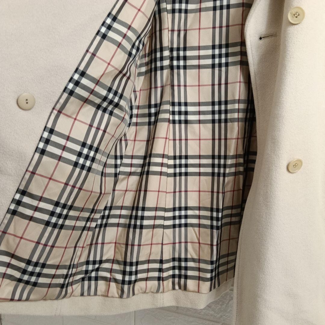 Burberry Double-Breasted Coat Outerwear Ivory Wool Angora Size 40 For Women thumbnail 10