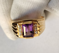 NAtural Amethyst Ring 925 Sterling Silver Stylish Mens Ring, Hand MAde Ring