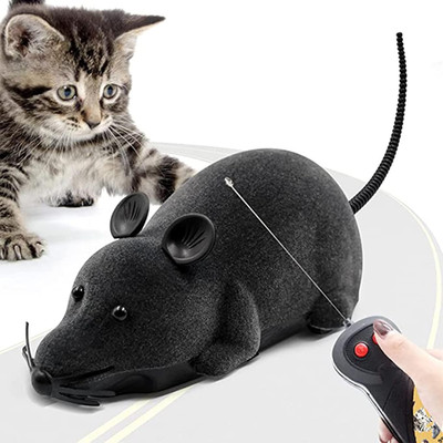 Remote Control Rat Toy, Electric RC Mouse Toy Emulation Flocking Rat Toy Interac