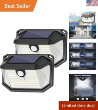 2-Pack Waterproof Solar Motion Sensor Lights - 270° Bright LED Wall Fixtures