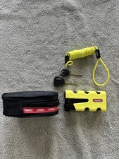 Abus Granit Sledg 77 Motorcycle Brake Disc Lock - Web Yellow