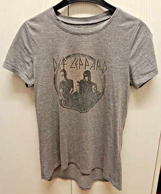   DEF LEPPARD T-Shirt grau mit Bandfoto aus 80ern, Größe S -   2016 Def Leppard