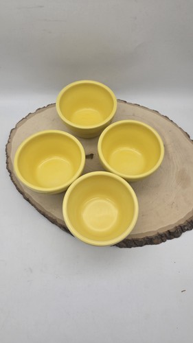 4 Genuine Homer Laughlin Yellow Custard Cups, 4 oz, Lead Free Vintage - Picture 4 of 11