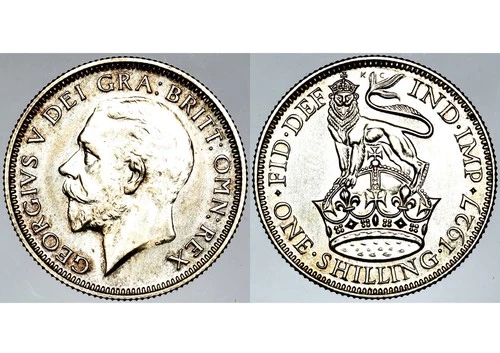 1927 KING GEORGE V GREAT BRITAIN SILVER PROOF SHILLING COIN