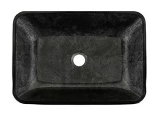 VIGO Donatello 18"L x 13"W x 4"H Glass Rectangular Vessel Sink Gray Onyx VG07084