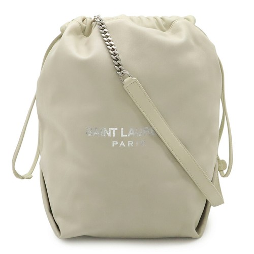 Yves Saint Laurent Leather Teddy Shoulder Bag Women White One Size
