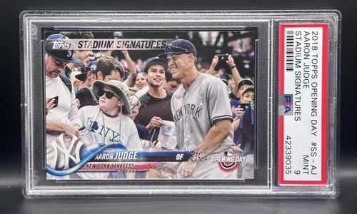 PSA 9 Aaron Judge 2018 Topps Opening Day Stadium Signatures RC #SS-AJ