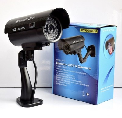2 x FAKE CCTV ÜBERWACHUNGSKAMERA BLINKEND LED INNEN AUSSEN DUMMY ÜBERWACHUNG 