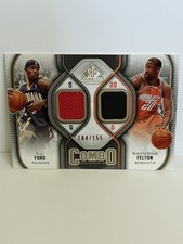 T J Ford Raymond Felton UD 2009-10 SP Game Used Combo Materials CM-FF /155