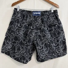 Vilebrequin Men's Swim Trunks Black Octopus Size X-Large Black *Cut Out Liner