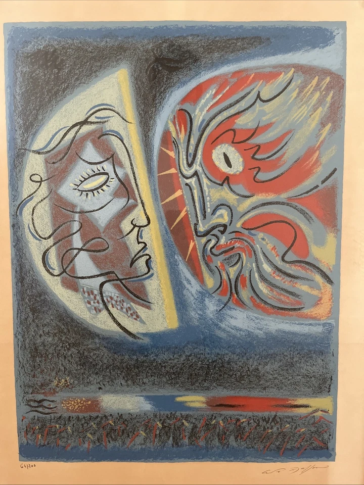 MASSON André Lithographie Originale Signée Numérotée Lune Soleil Picasso XXeme - Photo 3/4