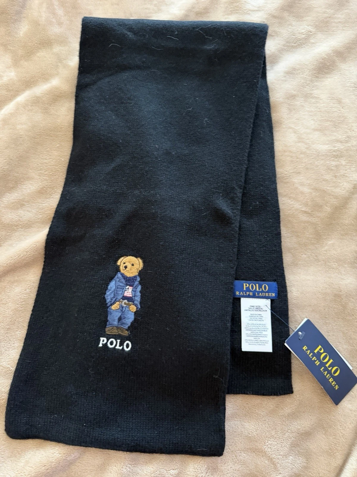 Polo Bear Scarf From Macy’s Limited Edition Wool Blend NWT
