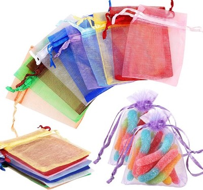 120 Stück Organzasäckchen, Geschenksäckchen Klein, Bunt Organza Säckchen, Sch