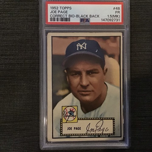 1952 Joe Page [Correct Bio Black Back] #48
