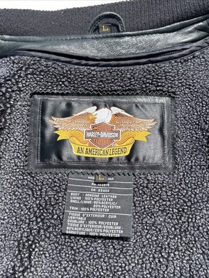 Harley Davidson Men 100th Anniversary Gray Leather Bomber Jacket
