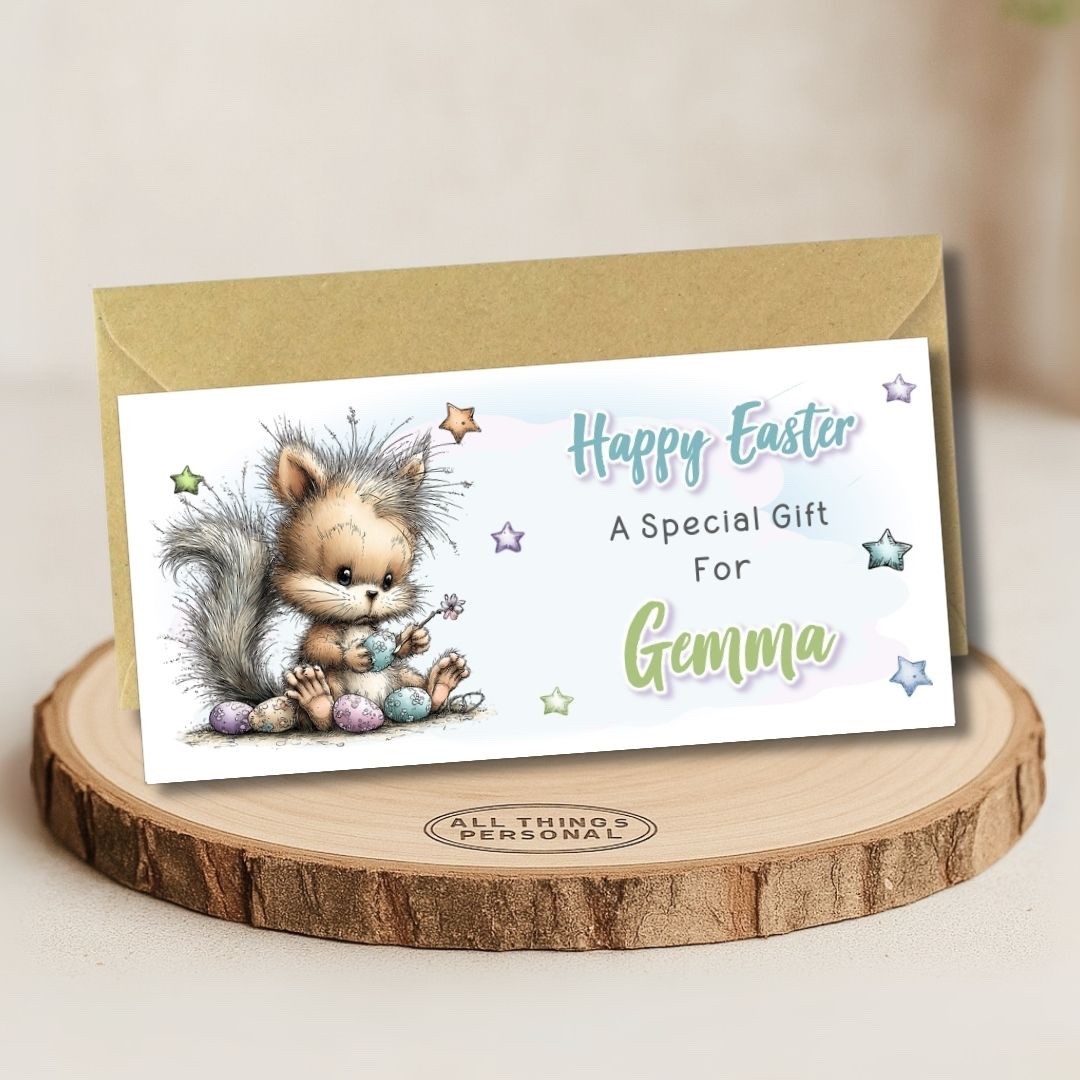 Personalised Easter Money Wallet with Envelope Gift Card Holder Voucher Cash