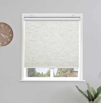 Sunoff Cordless Blackout Vinyl Roller Shade Linen Beige White, 20 x 72 NEW