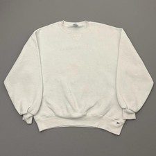 Vintage 90s White Russell Blank Sweatshirt USA Light Wear Size Large