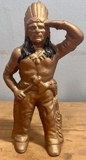 OLD ORIGINAL Vintage Native American Indian Cast Iron Bank Hubley