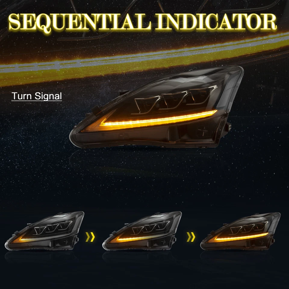 VLAND Scheinwerfer für Lexus IS250 IS350 IS200d IS F 2006-2014 Base Sedan 4-Door - Bild 3 von 4