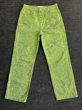 House of Sunny Womens Grass Jeans Denim Size 6 Vol 18 All Over Print Green