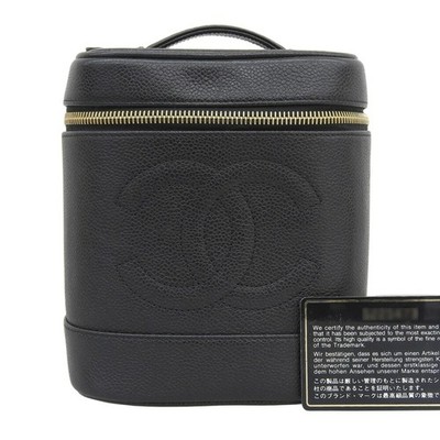 CHANEL Coco Mark Vanity Bag A01998 in CaviarSkin, Black GZl1fiwa