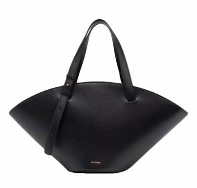 Jil Sander Black Tote Bag Zip Closure Top Handle w/ Dust Bag & Brand Card