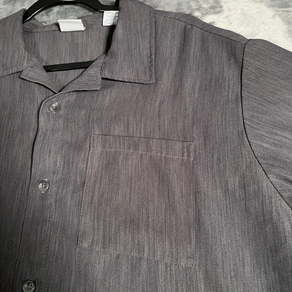 Vintage Anchor Blue Shirt Mens Large Button Party Club Made USA 90s Y2K Mallcore - Image 2 of 4