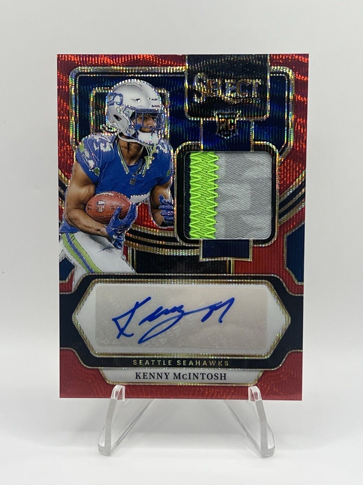 Kenny McIntosh Panini Select Rookie Signature Memorabilia #RSMKMC Gold Wave