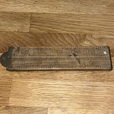 Vintage Rabone Boxwood & Brass 24” Folding Wooden Rule Ruler Birmingham 