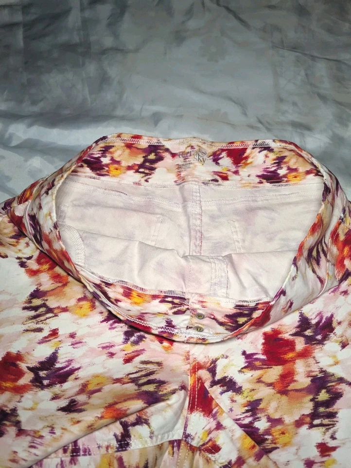 TERRA & SKY Red Purple TIE DYE Pull On High Rise CAPRI Pants Women's PLUS 2X - Image 4 of 4