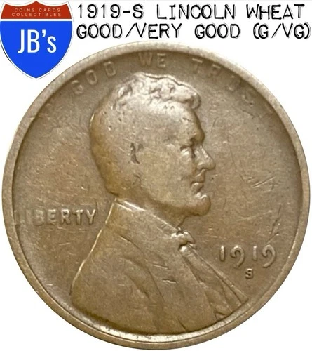 1919-S Lincoln Wheat Cent Circulated Good to Very Good (G/VG)