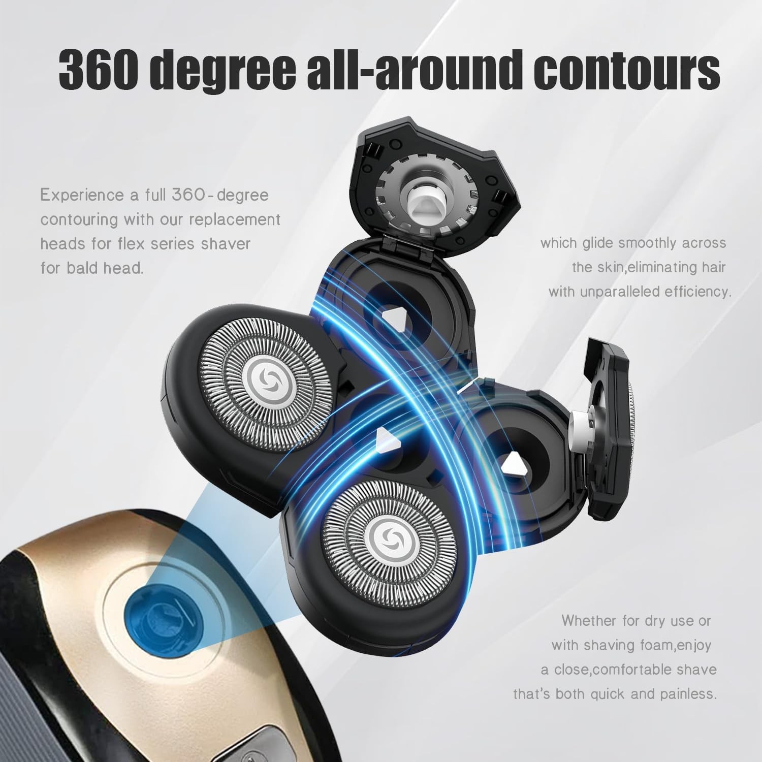 3 Pack Blades Refills Compatible with Freebird Shaver, 5 Shaver... 