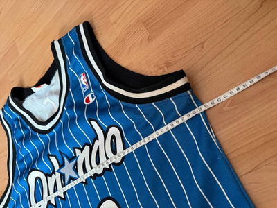 ORLANDO MAGIC NBA BLUE PINSTRIPE JERSEY CHAMPION VINTAGE 90s