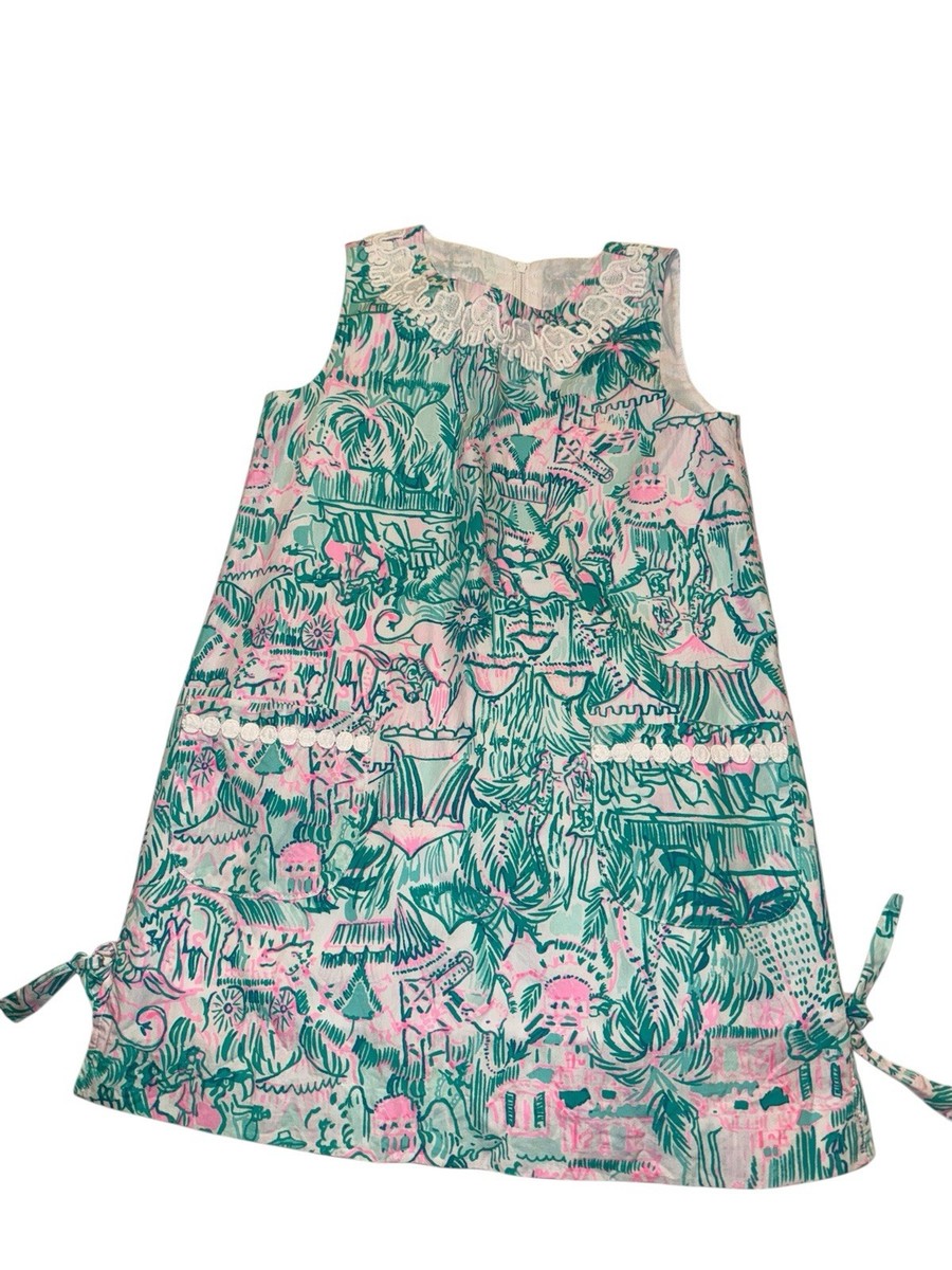 Lilly Pulitzer Girls Shift Dress in Bright Agate Green Size 7 Beach Summer  | eBay