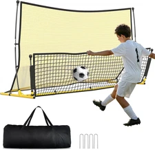 Soccer Rebounder Net, 2 in 1 Soccer Bounce Back Net, Rebound Net Practice for Te