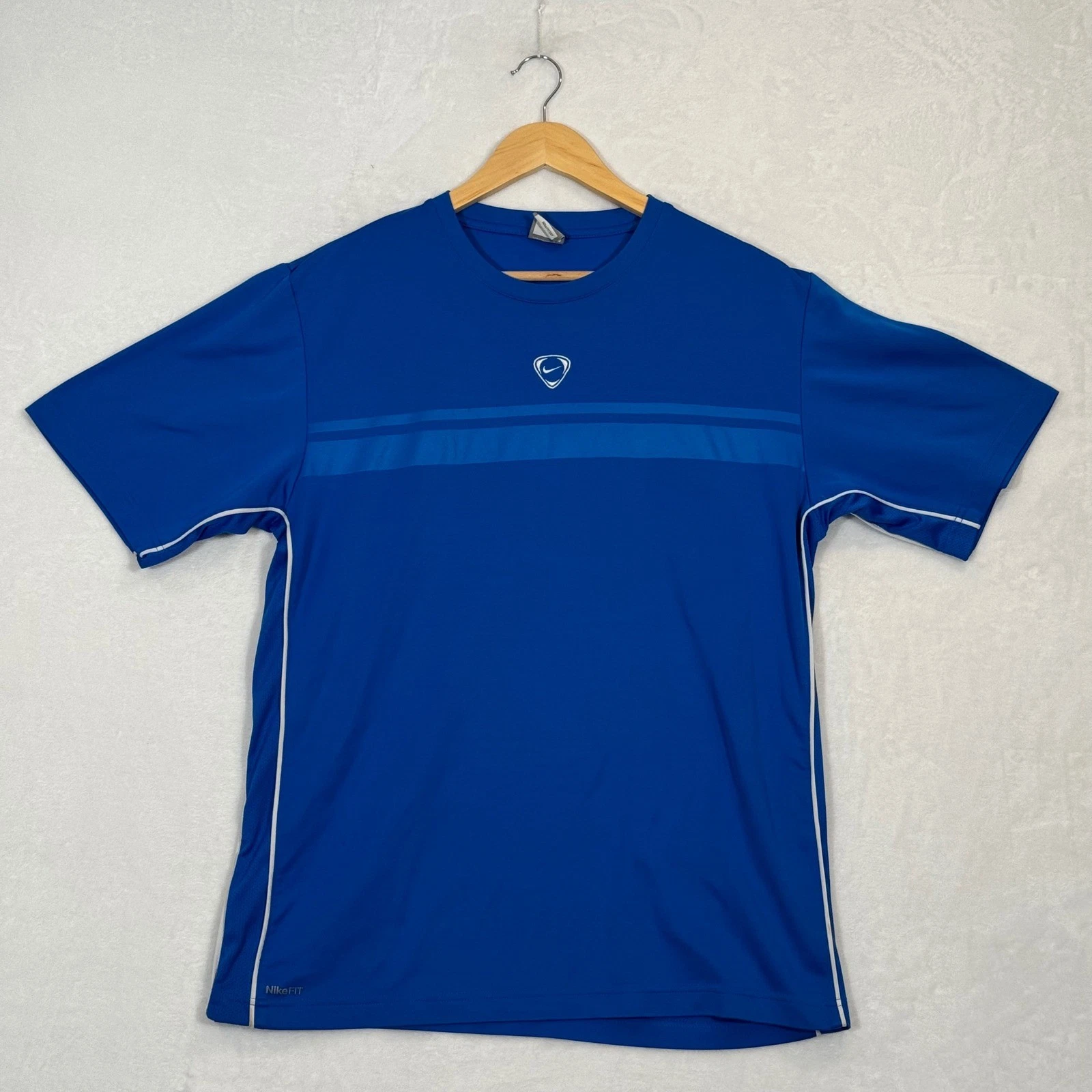 Nike Blue FIT DRY Performance Graphic Training T-Shirt Large