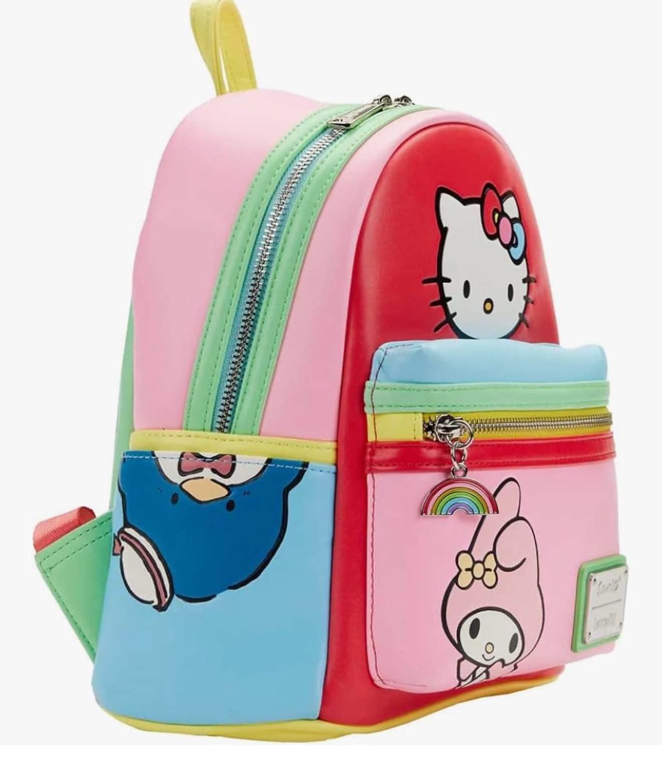 LOUNGEFLY Sanrio Hello Kitty And Friends Color Block Backpack 10 3/16in EUC image 5
