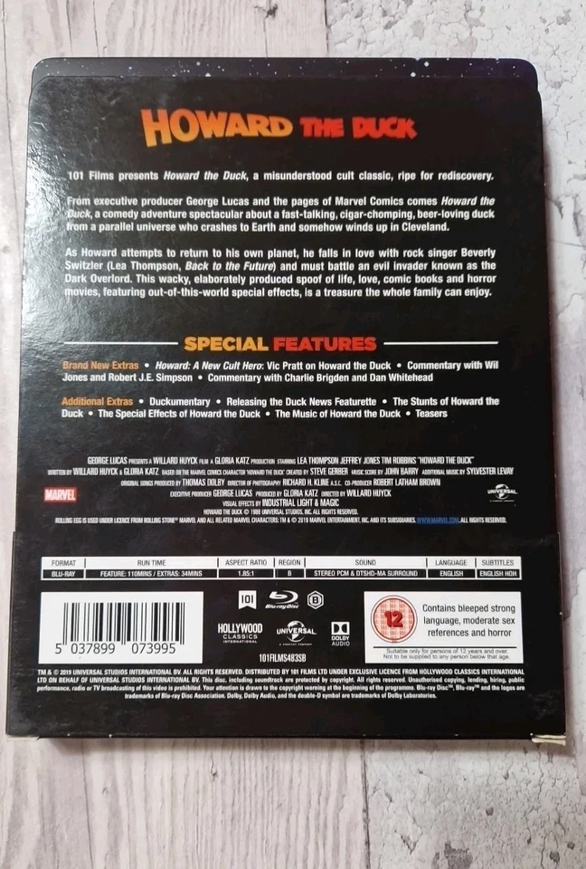 Howard the Duck (2019) Limited Edition 101 FILMS Blu-ray Steelbook Willard Huyck - Image 2 of 4