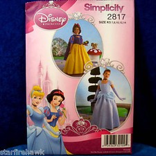 Simplicity 2817 Snow White Cinderella Costume Pattern Girl 7-14 Vintage Uncut
