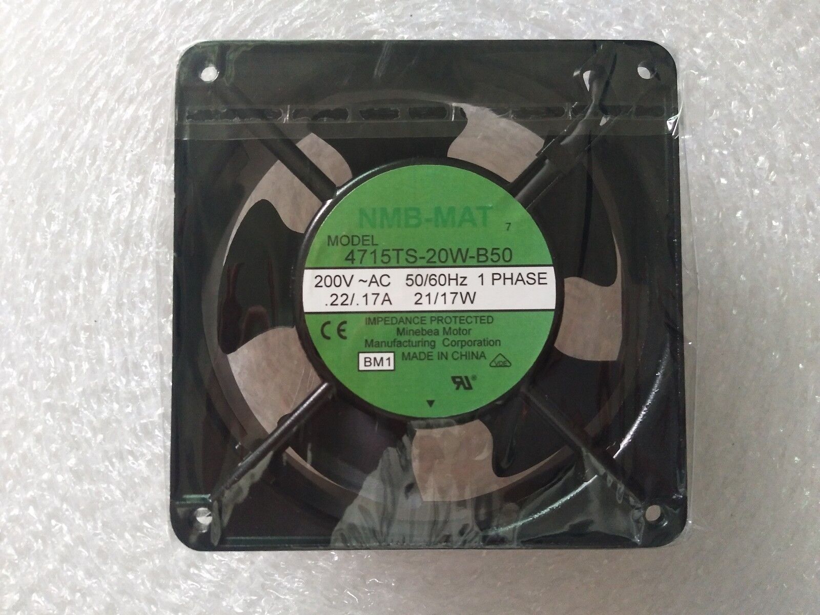 NMB-MAT 4715TS-20W-B50 200VAC 21/17W Aluminum Frame Cooling Fan #A6-29