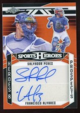 Salvadore Perez Francisco Alverez 2024 Leaf Sports Heroes Auto Serial #d 1/4