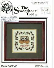 THE SWEETHEART TREE TEENIE TWEENIE "HAPPY FALL Y'ALL" CROSS STITCH CHART (#23)