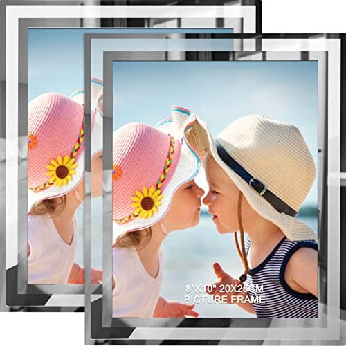 8x10 Picture Frames Set Of 2 Sliver Photo Frame For Tabletop Glass Picture Frame-image