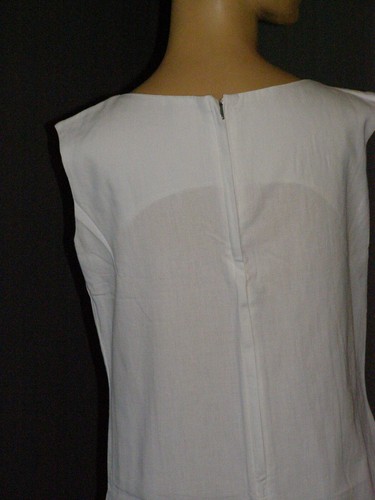 Vintage 60's white shift dress YARN EMBROIDERED colored FLOWERS cotton MOD M L - 第 12/13 張圖片