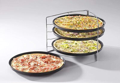 Pizza Back Set Backofen Pizzablech Backblech Pizzahalter Made in Germany Fisko
