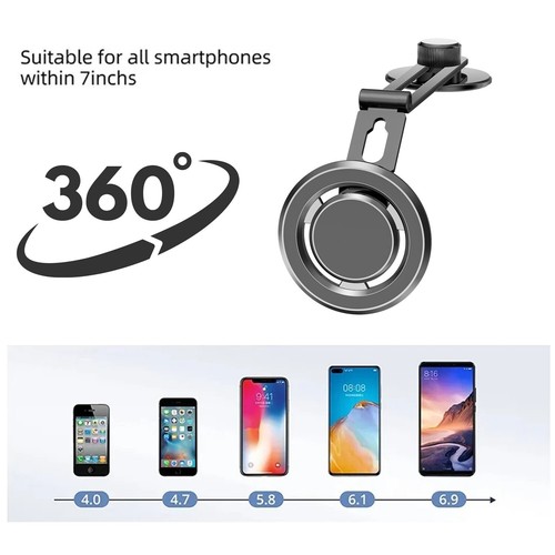 For Mobiles Universal Car Phone Holder 360° Rotation Foldable Magnetic Dashboard - Picture 3 of 8