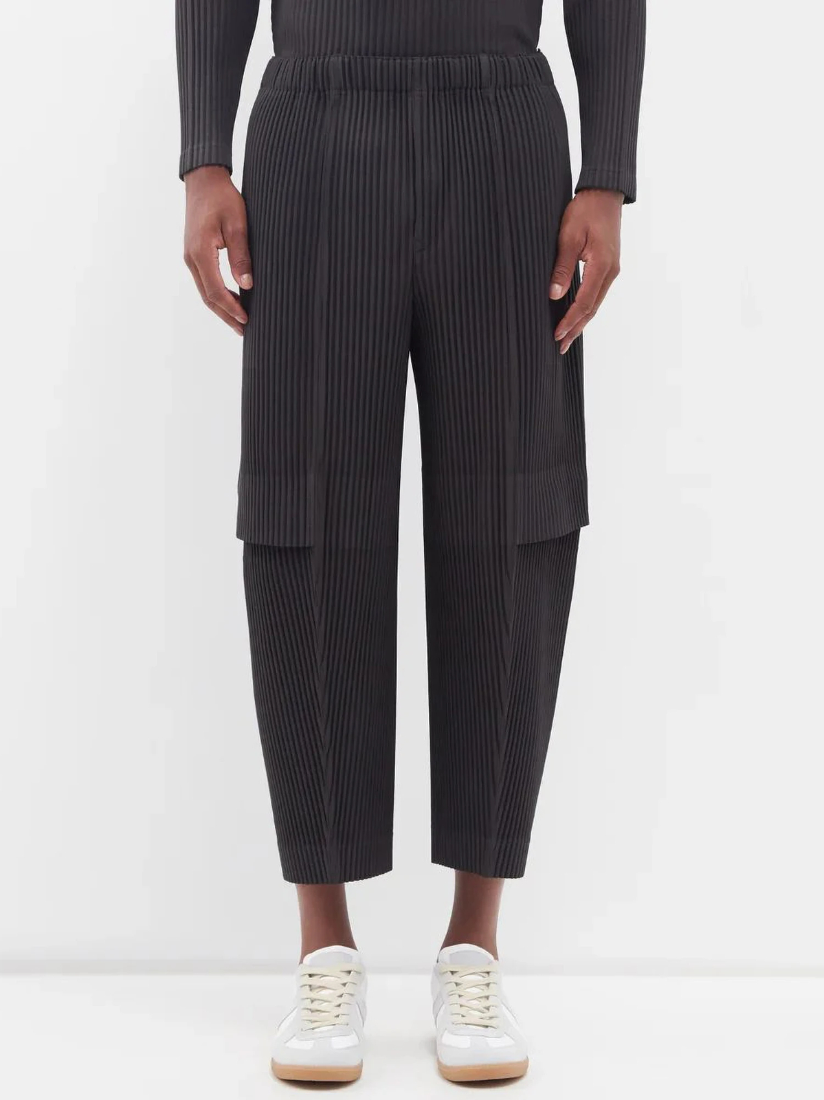 Men Cargo Pants Pleated Straight Pants Men Baggy Black Trousers Casual Pants