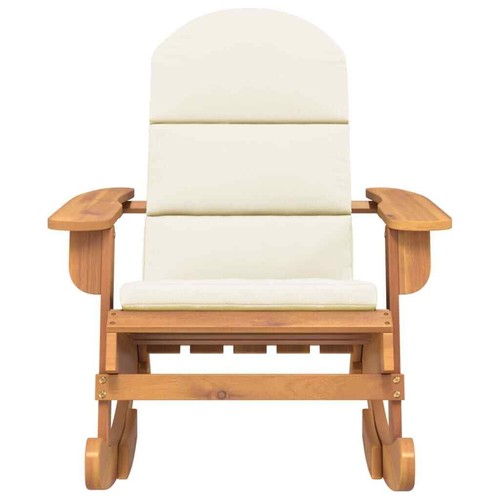 vidaXL Adirondack Rocking Chair with Cushions Solid Wood Acacia - Picture 3 of 7