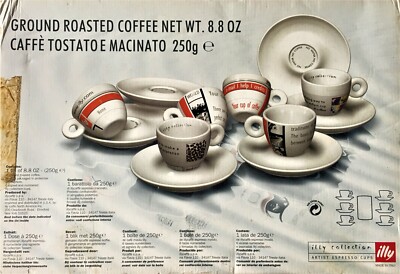Illy Art Collection 2002 Maria João Calisto No Water No Coffee Espresso Cup Set